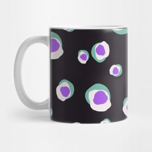 Bold purple spots abstract black pattern Mug